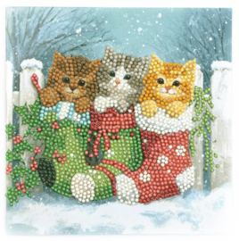 481-548 Snowy Kitties – DIY Diamond Painting Christmas Card