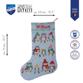Borduurpakket Vervaco - Christmas stocking kit Feestelijk gevederde vriend - PN-0246725