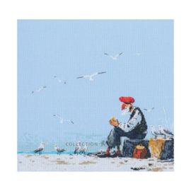 M01105 - Borduurpakket Old Man by the Sea - Oude man bij de Zee - RTO