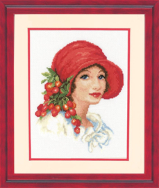 Borduurpakket - Dame met Rode Hoed - Vervaco