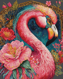 BU5036 Borduurpakket Luca-S - Flamingo Fantastico - Fantastische Flamingo