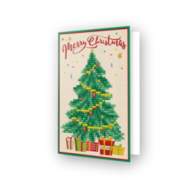 DIAMOND DOTZ GREETING CARD MERRY CHRISTMAS TREE - NEEDLEART WORLD
