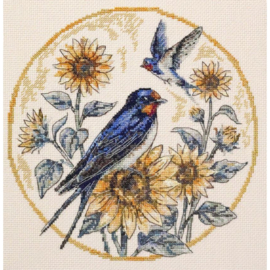 AH-317 Borduurpakket ABRIS ART - The melody of swallows - De Melodie van de Zwaluwen