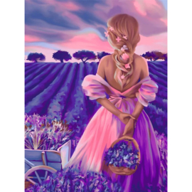 DP - Canvas op houten frame - LAVENDER PARADISE - 30 x 40 cm