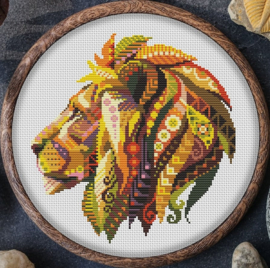 Borduurpakket Mandala Leeuw - 570 - Awesome Pattern Studio