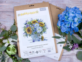 Borduurpakket HobbyJobby - Bouquet With Sunflowers - Boeket met Zonnebloemen