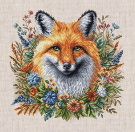 123 - Borduurpakket AVA Stitch - Fox Among Flowers - Vos in Bloemen