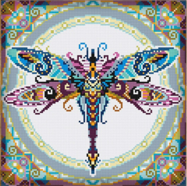 Diamond painting MANDALA Insecten LIBELLE
