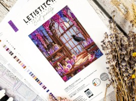 Borduurpakket LETI 9987 - Raven's Library - Raven Bibliotheek- Leti Stitch
