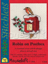 Borduurpakketje MOUSELOFT - Robin on Postbox