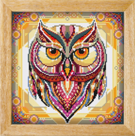 Diamond painting MANDALA Uil (ROOD)