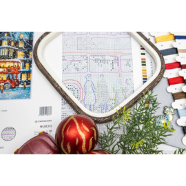Borduurpakket LETI 9982 - London Christmas Bus - Londense Kerstbus - Leti Stitch