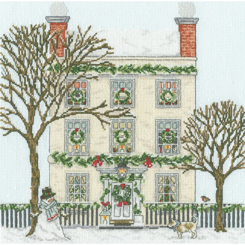 Borduurpakket Sally Swannell - Christmas Townhouse - Bothy Threads
