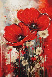 B7046  Borduurpakket Luca-S - The Dance of the Poppies - De  dans van de Klaprozen