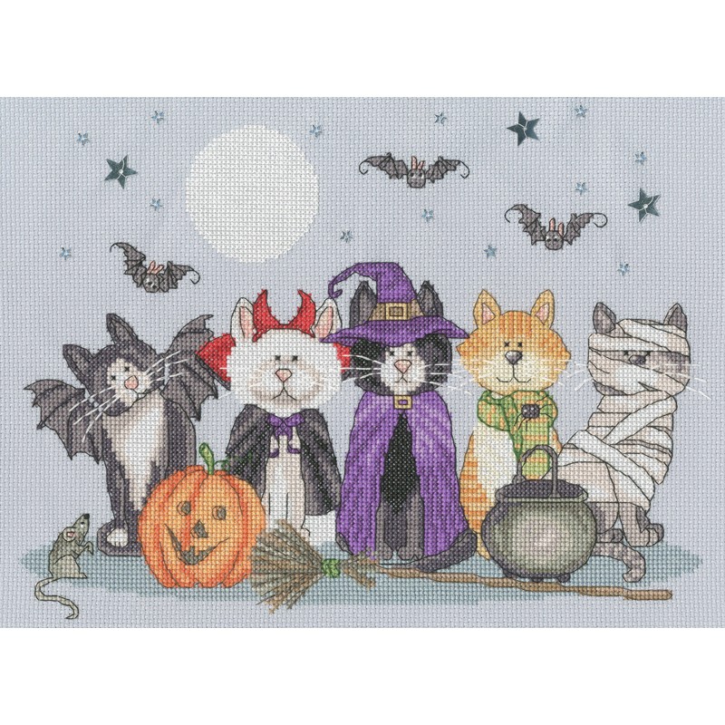 Borduurpakket Karen Tye Bentley - Fiendish Felines - Bothy Threads