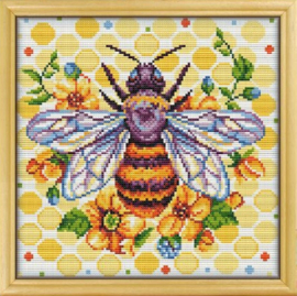Borduurpakket Awesome Pattern Studio - Bumblebee Among Flowers - Bij in Bloemen