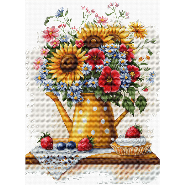 B7052 Borduurpakket Luca-S - Summer Flowers - Zomer Bloemen