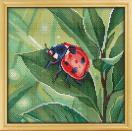 Borduurpakket Awesome Pattern Studio - Garden Ladybug - Lieveheersbeestje in Tuin