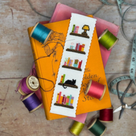 Borduurpakket Bookmark Book Lover - The Crafty Kit Company - Boekenliefhebbers Kat