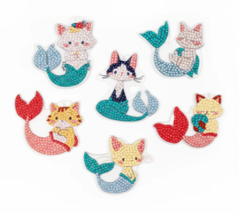 481-494 Mermaid Cats - DIY Hanging Acrylic Charm Chains Kit (Kit of 6)