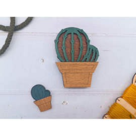 Houten Naaldendoosje Cactus