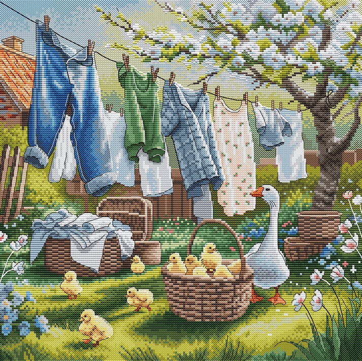 159 - Borduurpakket AVA Stitch - Spring at the Farm - Lente op de Boerderij