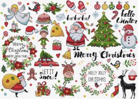 Borduurpakket LETI 9928 - Christmas Sampler - Kerst Merklap