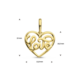 14 karaat Gouden hartje Love