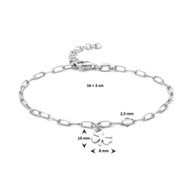 Zilveren armband met klavertje
