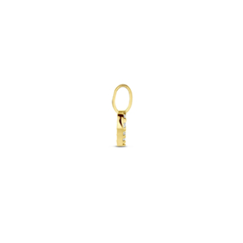 Klein gouden hartje met zirconia.