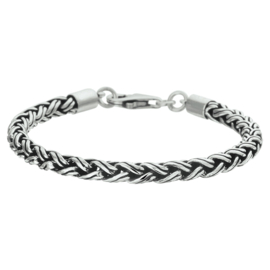 Zilveren Herenarmband vossestaart 5mm.