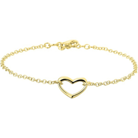 Enkelbandje hart 2,1 mm 24 + 2 cm Gold plated.