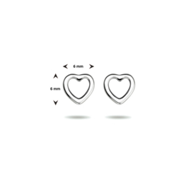 Zilveren oorstekers hartje