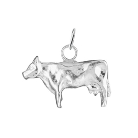 zilveren koe hanger (middel)