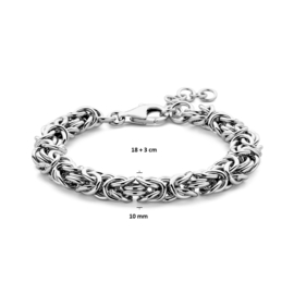 Zilveren konings armband 10millimeter.