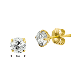 Luxe Gouden Oorknoppen met Zirkonia - Een Stralende Aanvulling op Jouw Collectie
