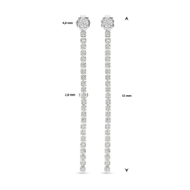 zilveren oorhanger met zirconia