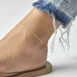 Goldplated zilveren enkelbandje singapore