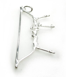 zilveren handboog hanger