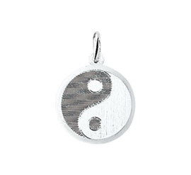 zilveren yin en yang teken klein