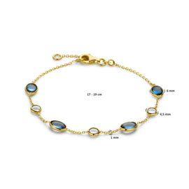 14K Geelgouden Armband met London Blue en Blauw Topaas