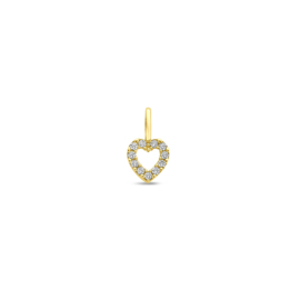 Klein gouden hartje met zirconia.