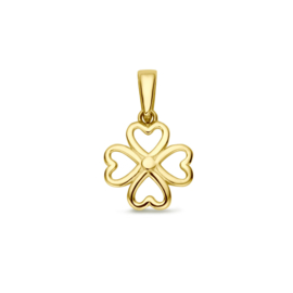 14 karaat gouden hanger klavertje 16 mm