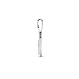 Zilveren Hart hanger met ziconia