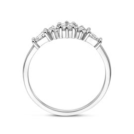 Zilveren ring met zirconia's