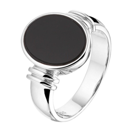 Zilveren ring met onyx