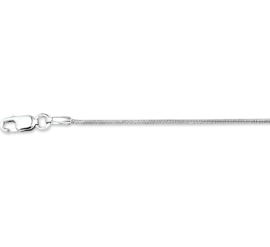 Witgouden collier slang rond 1 millimeter