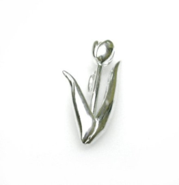 zilveren tulp hanger