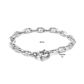 Gerhodineerd 925 zilveren marine armband