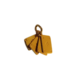 Gouden speelkaarten hanger